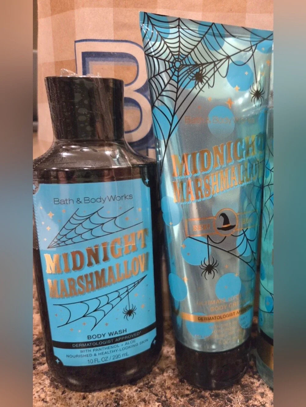 Bath & Body Works Midnight Marshmallow Body Wash & Lotion - Blue